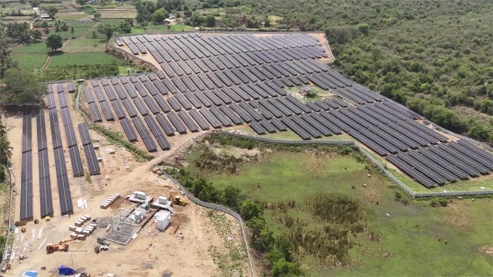 solar ground mounted power plant top angle